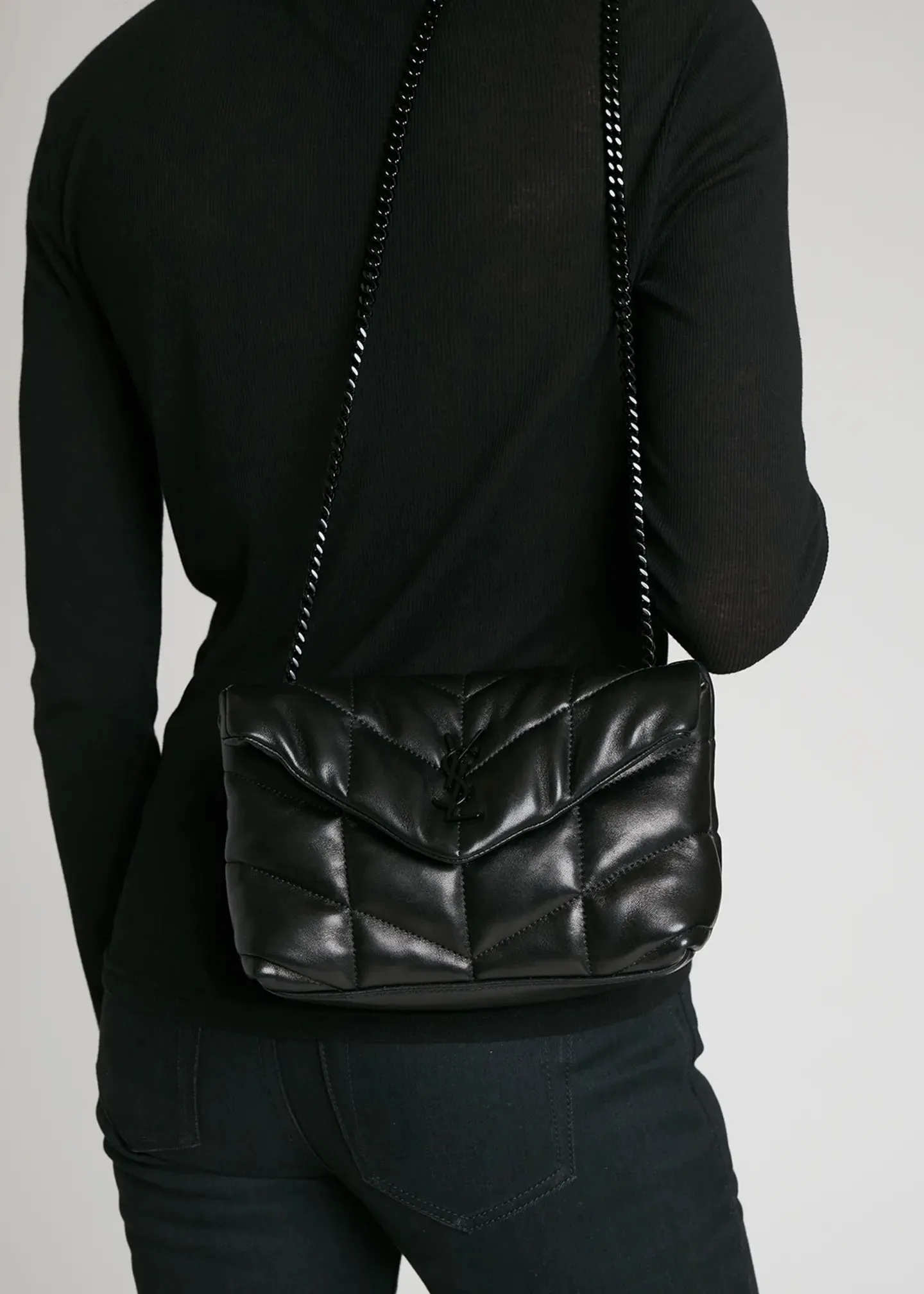 YSL PUFFER TOY BAG IN QUILTED LAMBSKIN NOIR
