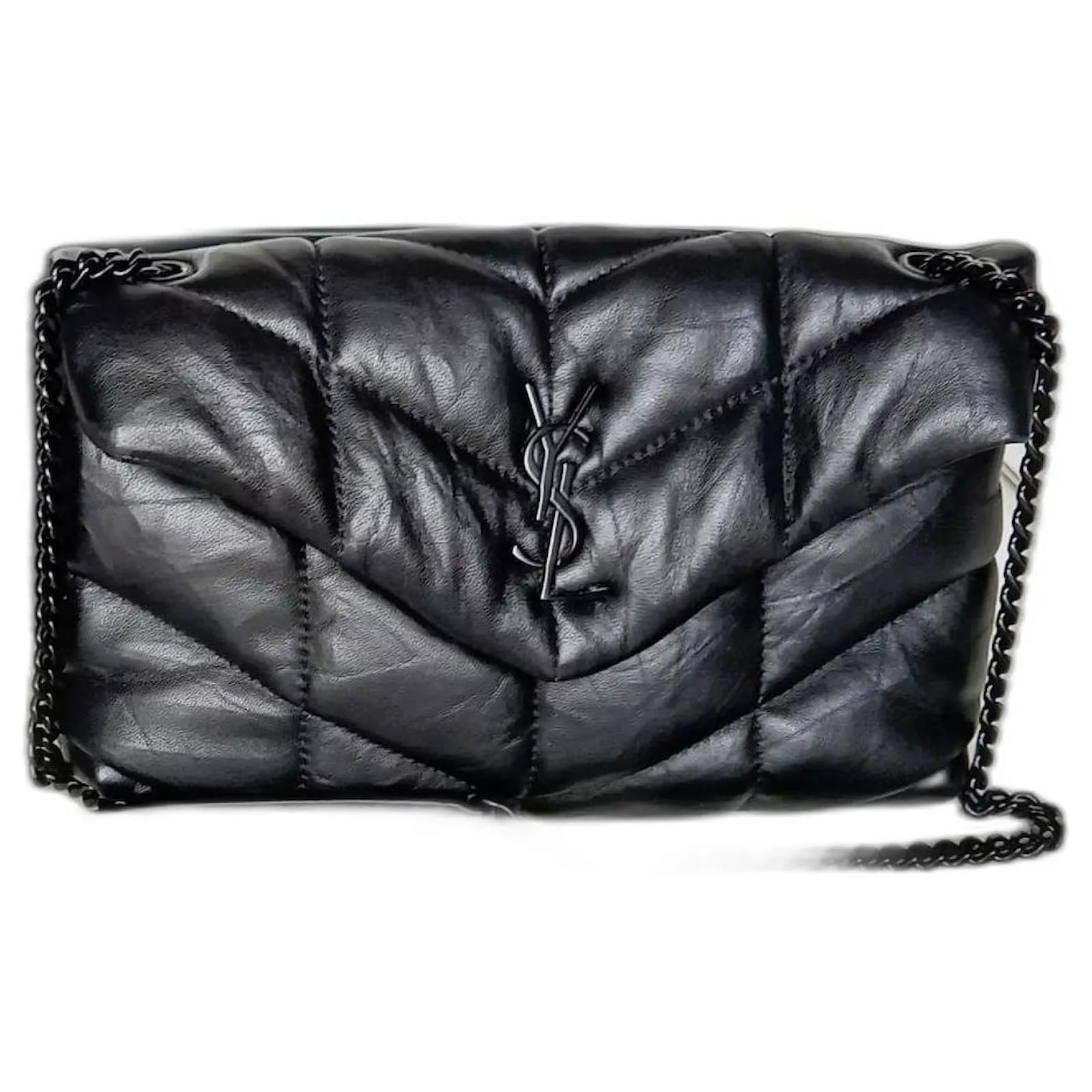 YSL PUFFER TOY BAG IN QUILTED LAMBSKIN NOIR