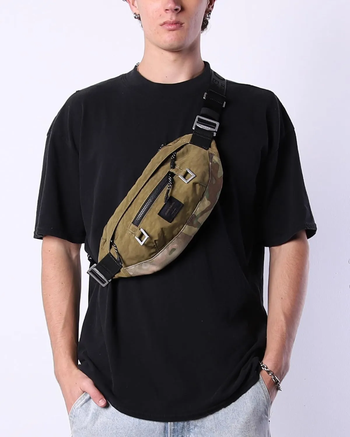 ZIMEGO Tactical Crossbody Sling Bag Waist Fanny Pack  Perfect for Travel and Short Trip, Olive